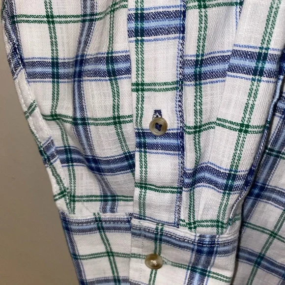 Izod Blue and Green Casual Button Down Shirt Size XXL - Picture 7 of 9